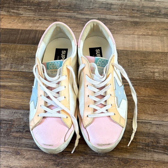 Golden Goose Shoes - Golden Goose Pastel Pink and Cream Sneakers